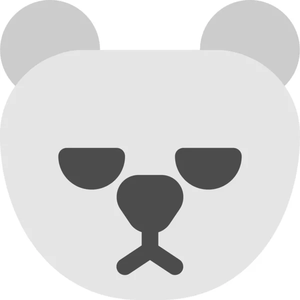 Medve Szőrös Grizzly Ikon Lapos Stílusban — Stock Vector