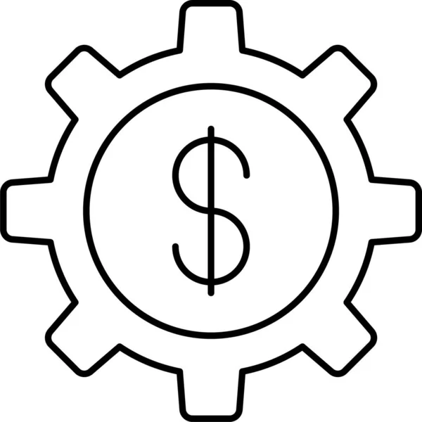 Configure Dollar Preference Icon — Stock Vector