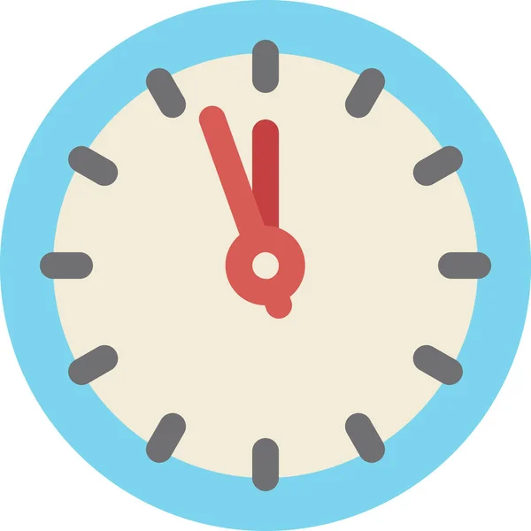 Relógio Contagem Regressiva Ícone Meia Noite Estilo Plano — Vetor de Stock