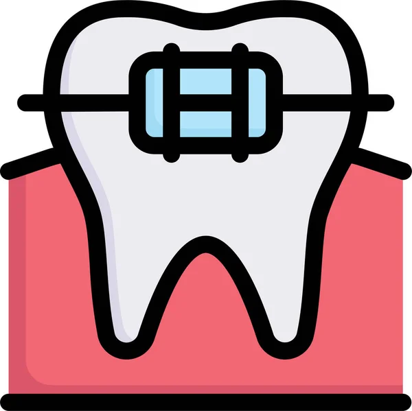 Brace Bracket Dental Care Icon — Stock Vector