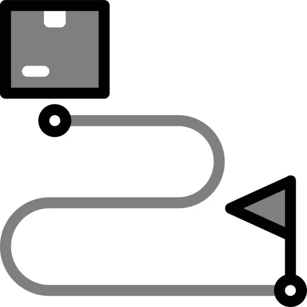 Icono Itinerario Destino Entrega Estilo Esquema Rellenado — Vector de stock