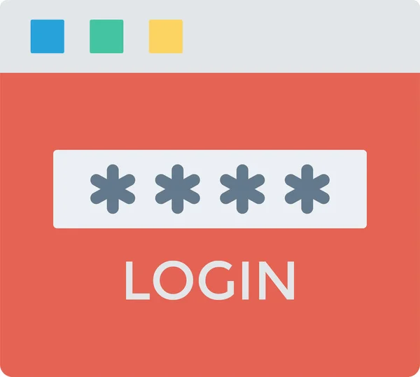 Login Symbol Flachen Stil — Stockvektor