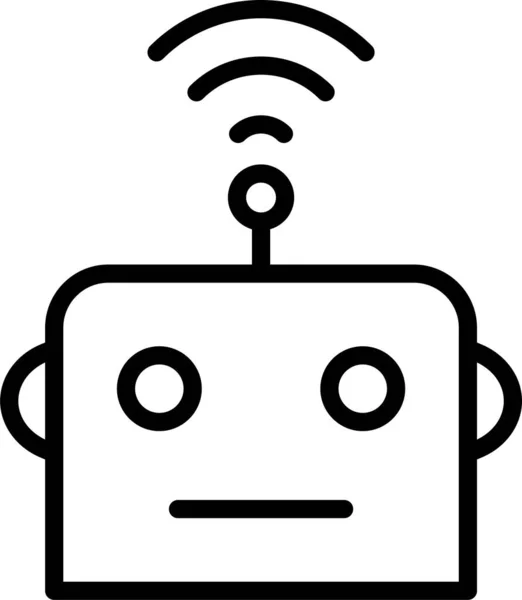 Twarz Robot Nauka Ikona — Wektor stockowy