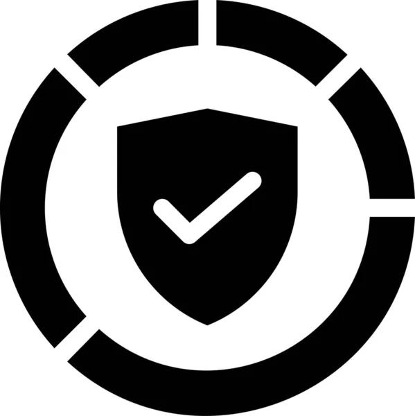 Icono Datos Protección Cibernética — Vector de stock