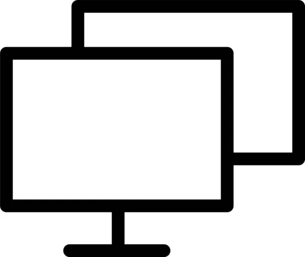 Ikona Zařízení Gadget Lcd Stylu Osnovy — Stockový vektor