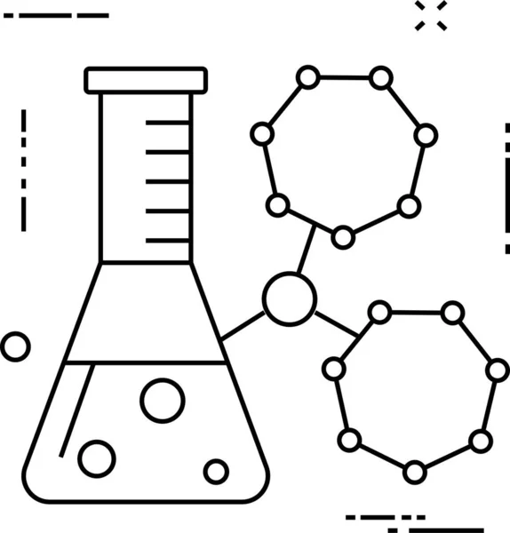 Icono Laboratorio Frasco Experimento Estilo Esquema — Vector de stock