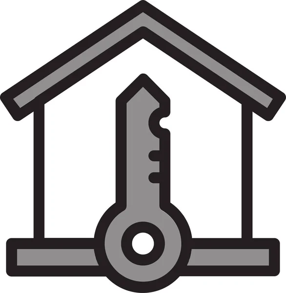 Home House House Key Icon Filled Outline Style — Stock Vector