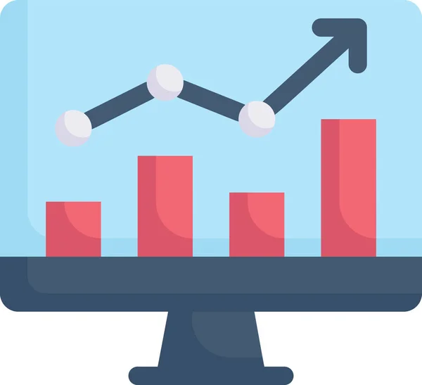 Diagramm Computer Internet Marketing Ikone — Stockvektor