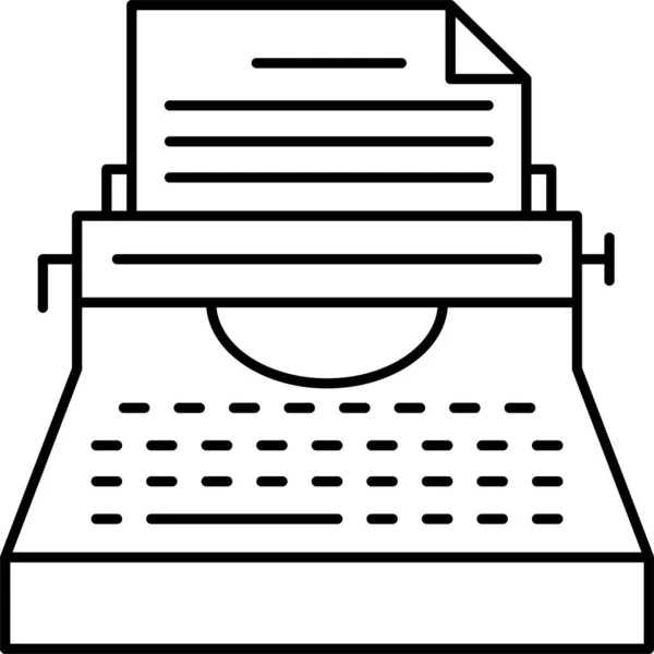 Document Keyboard Machine Icon Outline Style — Stock Vector