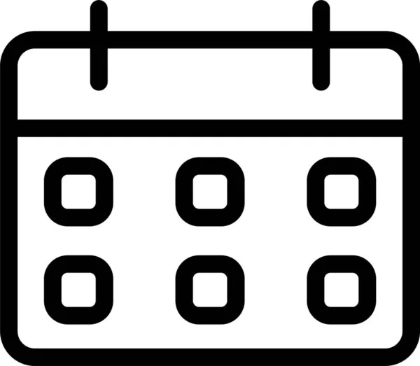 Terminkalender Datum Symbol Umriss Stil — Stockvektor