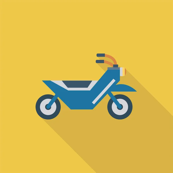 Motocicletă Bicicletă Pictogramă Stil Umbră Lungă — Vector de stoc