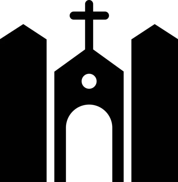 Bible Building Christ Icon Solid Style — 图库矢量图片