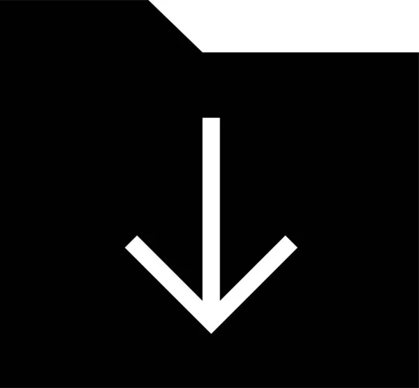 Flecha Abajo Descargar Icono Descarga Estilo Sólido — Vector de stock