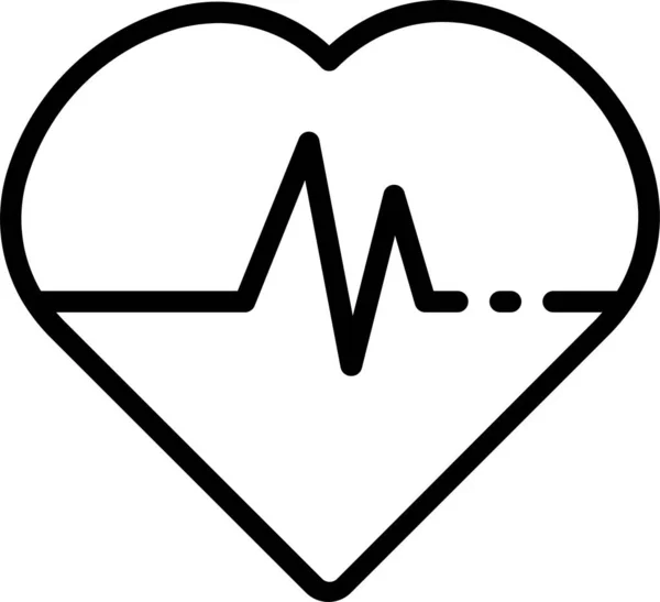 心电图健康图标轮廓型 — 图库矢量图片