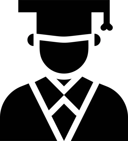Boy Graduate Education Knowledge Icon — 图库矢量图片