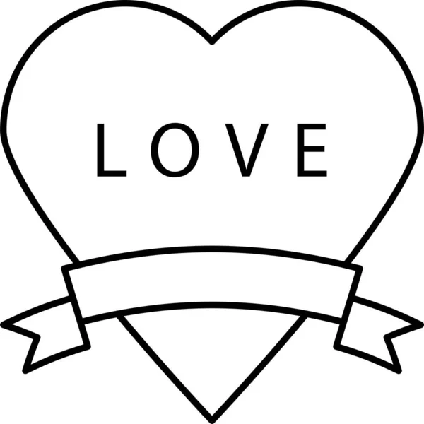 Hart Liefde Als Icoon Liefde Romantiek Categorie — Stockvector