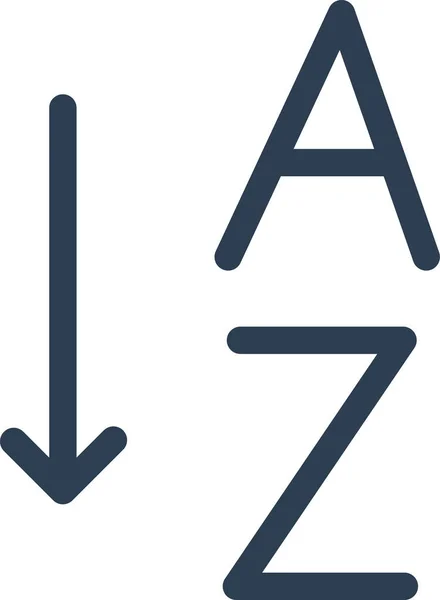 Icône Ordre Édition Alphabétique Dans Style Contour — Image vectorielle