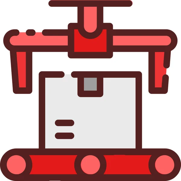 Иконка Транспортера Промышленного Оборудования Стиле Заполненного Контура — стоковый вектор