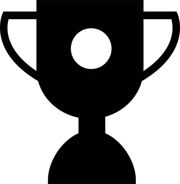 ソリッドスタイルのアチーブメントカップアイコン — ストックベクタ