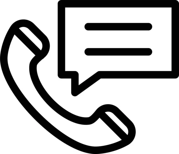 Llamada Icono Del Teléfono Comunicación Estilo Esquema — Archivo Imágenes Vectoriales
