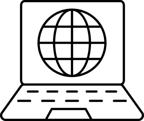 Icona Del Computer Portatile Online Del Browser — Vettoriale Stock
