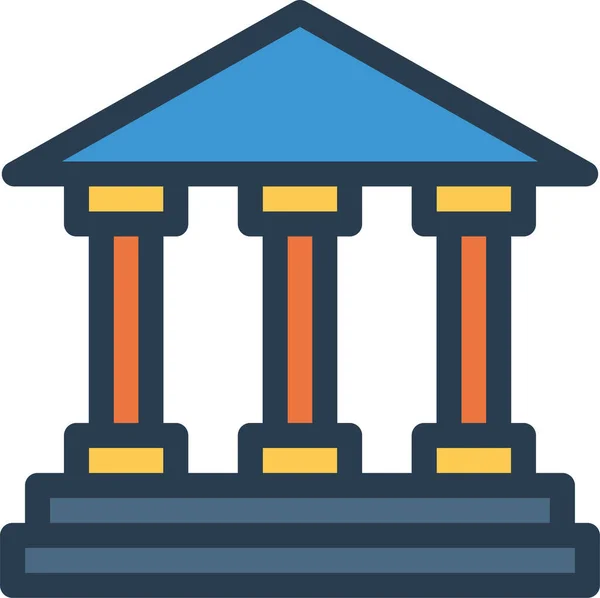 Ikona Budowy Banku Gotówki Stylu Wypełnionym — Wektor stockowy