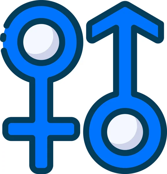 Ikona Równości Płci Żeńskiej Stylu Wypełnionym — Wektor stockowy