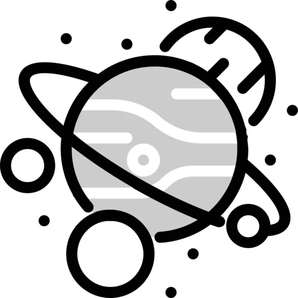 Adventure Astronomy Galaxy Icon Filled Outline Style — Stock Vector