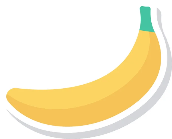 Banaan Voedsel Fruit Pictogram Platte Stijl — Stockvector