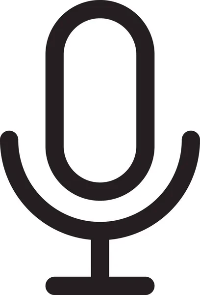 Zvuková Ikona Mikrofonu Stylu Osnovy — Stockový vektor