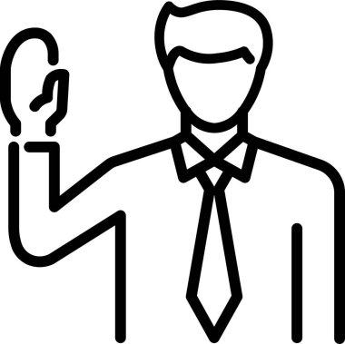 court hand justice icon in outline style clipart