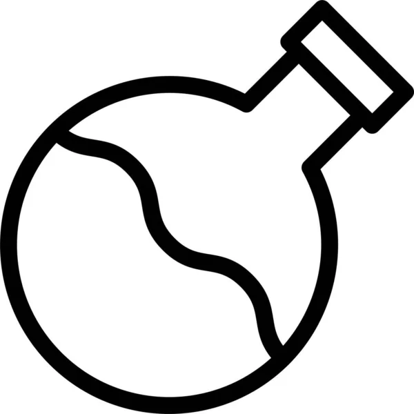 Icono Del Frasco Experimento Vaso Precipitados Estilo Esquema — Vector de stock