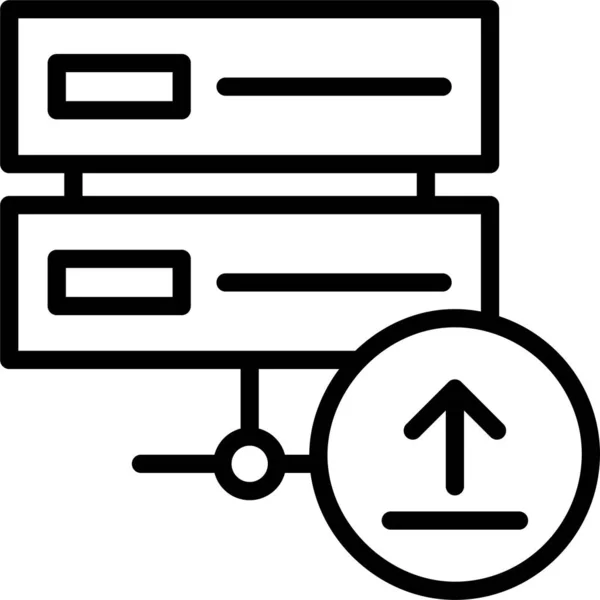 Icône Serveur Mainframe Base Données Dans Style Contour — Image vectorielle