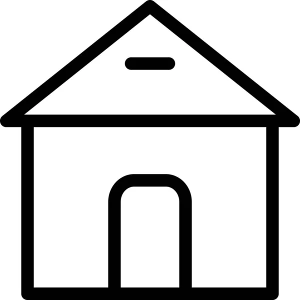 Ícone Casa Construção Imobiliária Estilo Esboço —  Vetores de Stock