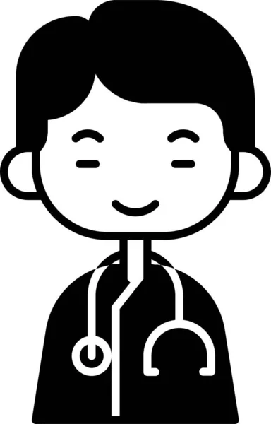 Avatar Boy Chinese Icon Solid Style — 图库矢量图片