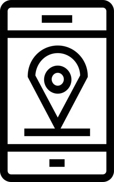 Handy Gps Symbol Umrissstil — Stockvektor