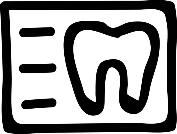 Card Dental Dentist Icon Handdrawn Style — Stock Vector