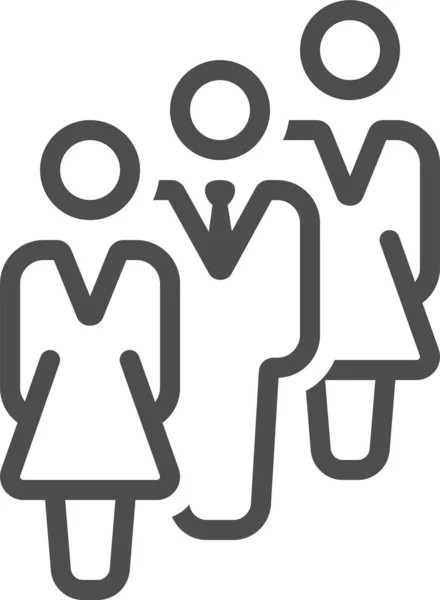 Zakenman Zakenvrouw Groep Pictogram Omtrek Stijl — Stockvector