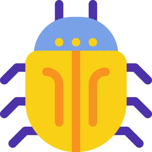 Bug Database Insect Icoon Platte Stijl — Stockvector