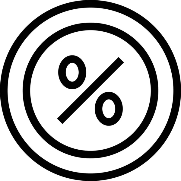 Ícone Porcentagem Negócios Emblema Estilo Esboço — Vetor de Stock