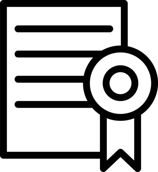 Certificado Logro Icono Grado Estilo Esquema — Archivo Imágenes Vectoriales