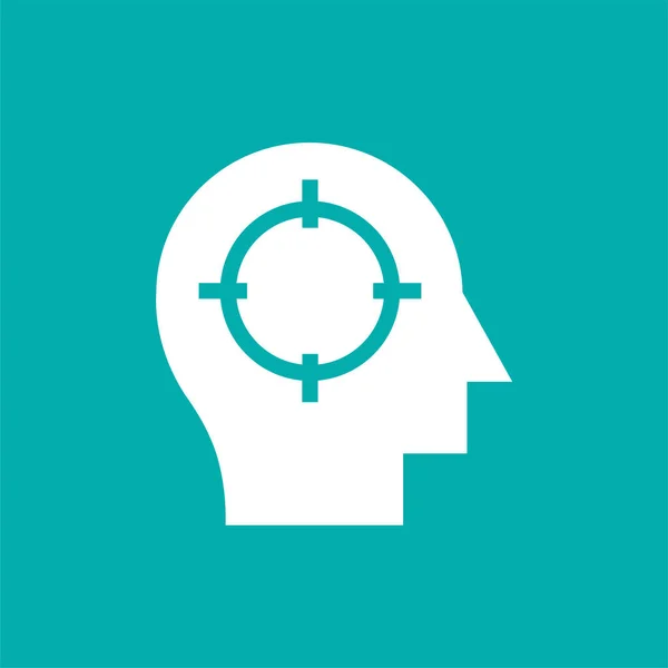 Aim Brain Business Icon Badge Style — Stock Vector