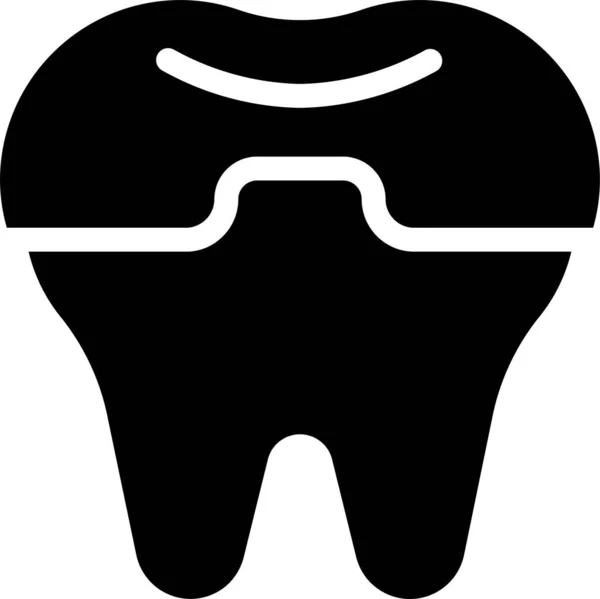 Krönende Zahnpflege Ikone Soliden Stil — Stockvektor