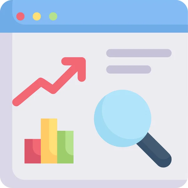 Icono Estadístico Búsqueda Marketing Internet — Archivo Imágenes Vectoriales