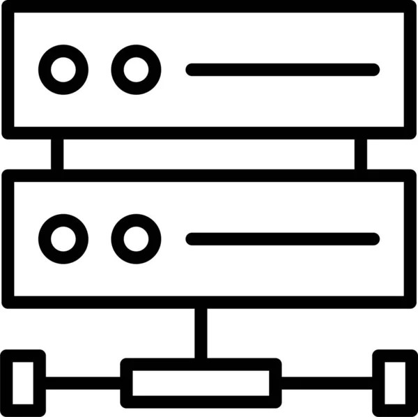 Ikona Databázového Datového Centra Stylu Osnovy — Stockový vektor