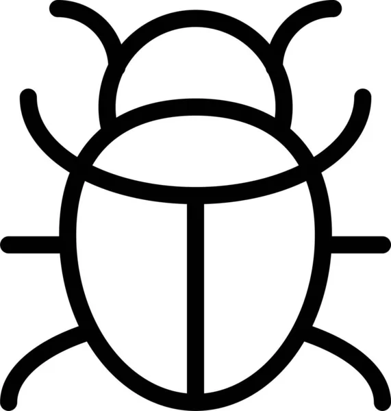 Chybový Hmyz Malware Ikona Stylu Osnovy — Stockový vektor