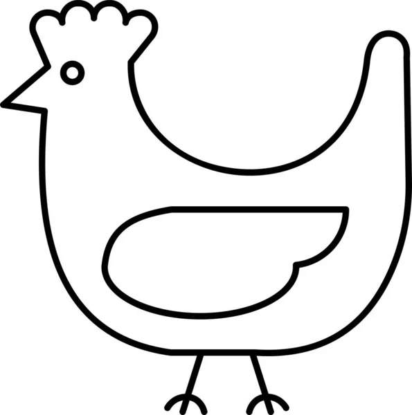 Ikona Kurczaka Rasy Zwierzęcej — Wektor stockowy