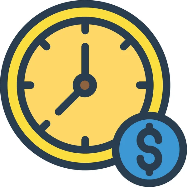 Alarma Clokc Minuto Icono Estilo Contorno Lleno — Vector de stock