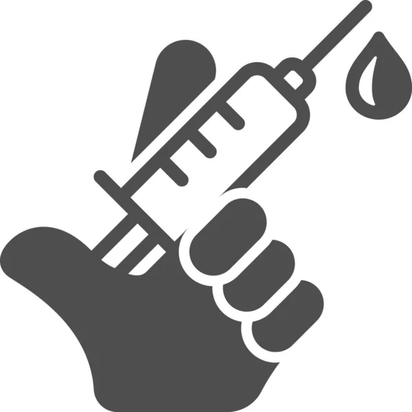 Hand Injection Syringe Icon — Stock Vector