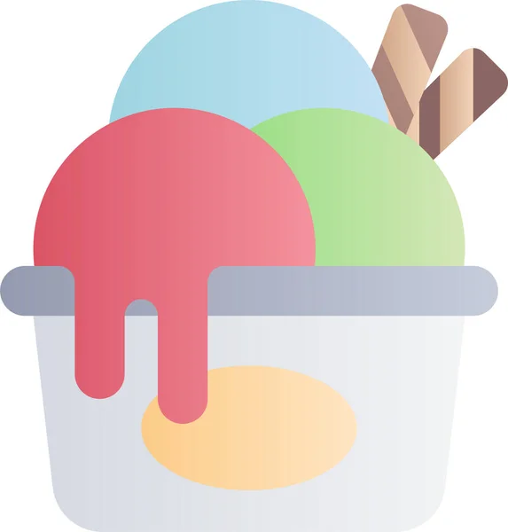 Food Drink Ice Cream Cup Icon — Stock Vector